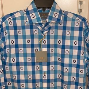 Thomas Dean Blue Pattern Shirt NWT